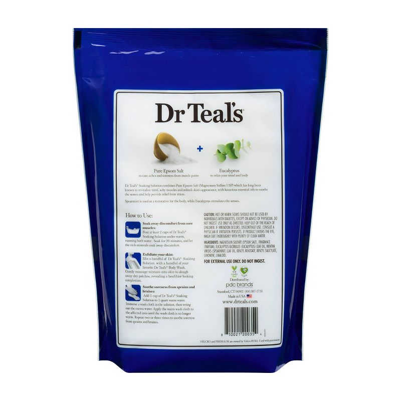 Dr Teal's Eucalyptus Pure Epsom Salt Soaking Solution - 7lbs