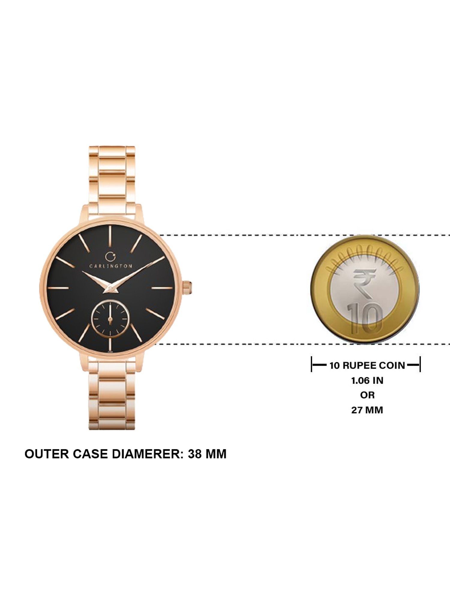 Carlington Iconic 2038 RoseBlack Analog Watch for Women