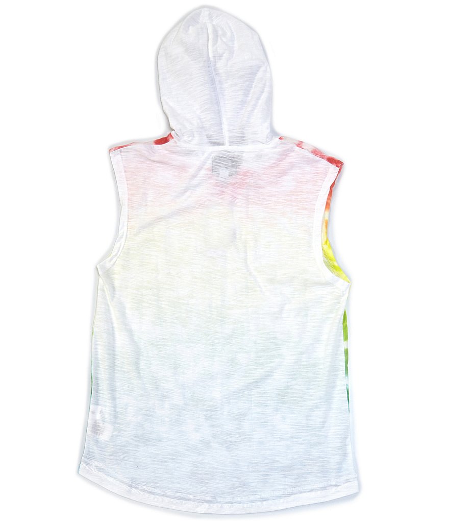 PX Clothing Sleeveless Tie-Dye Print Muscle Pull-Over Hoodie