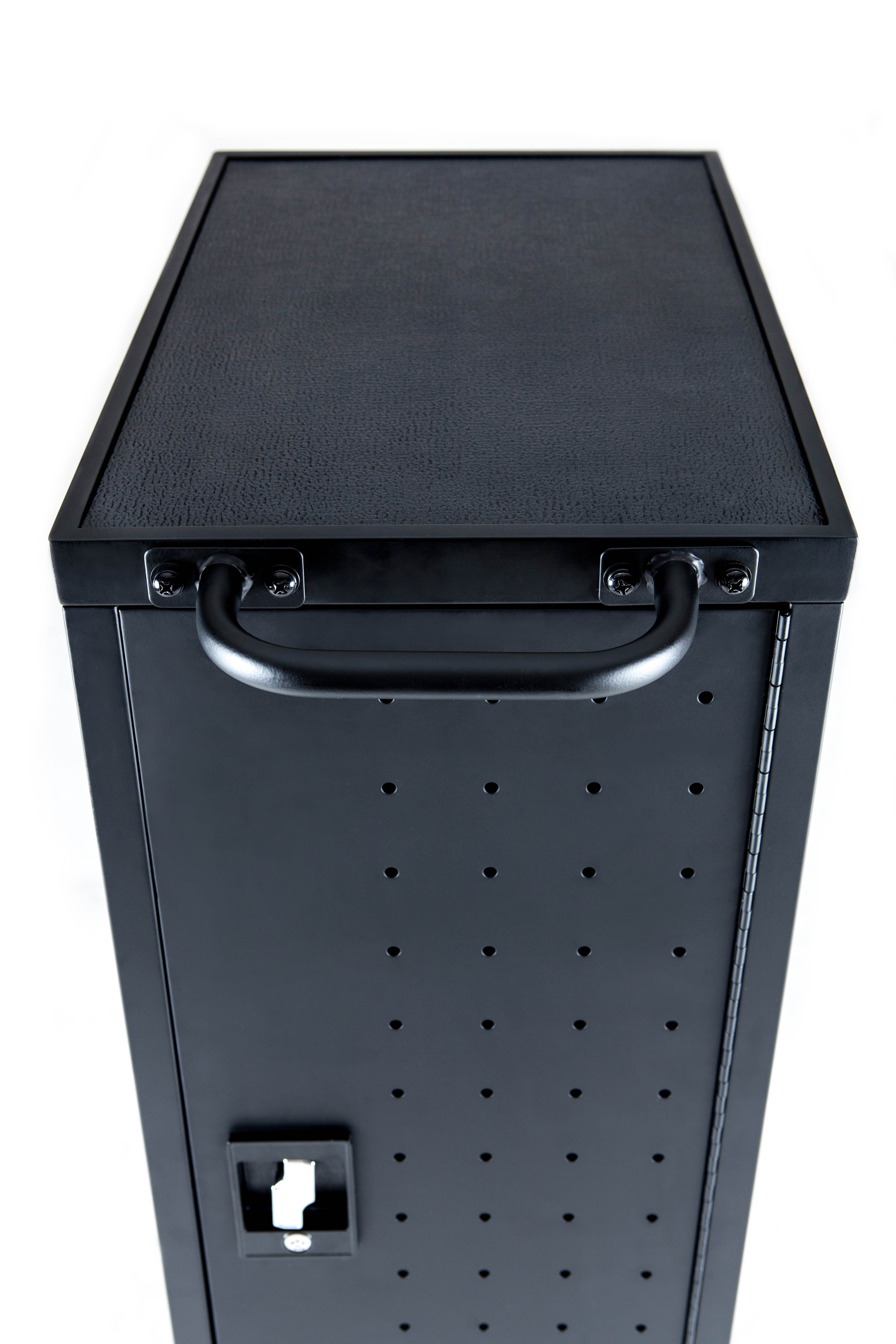 Luxor Black 12 Laptop Charging Cart Includes Electrical Outlets