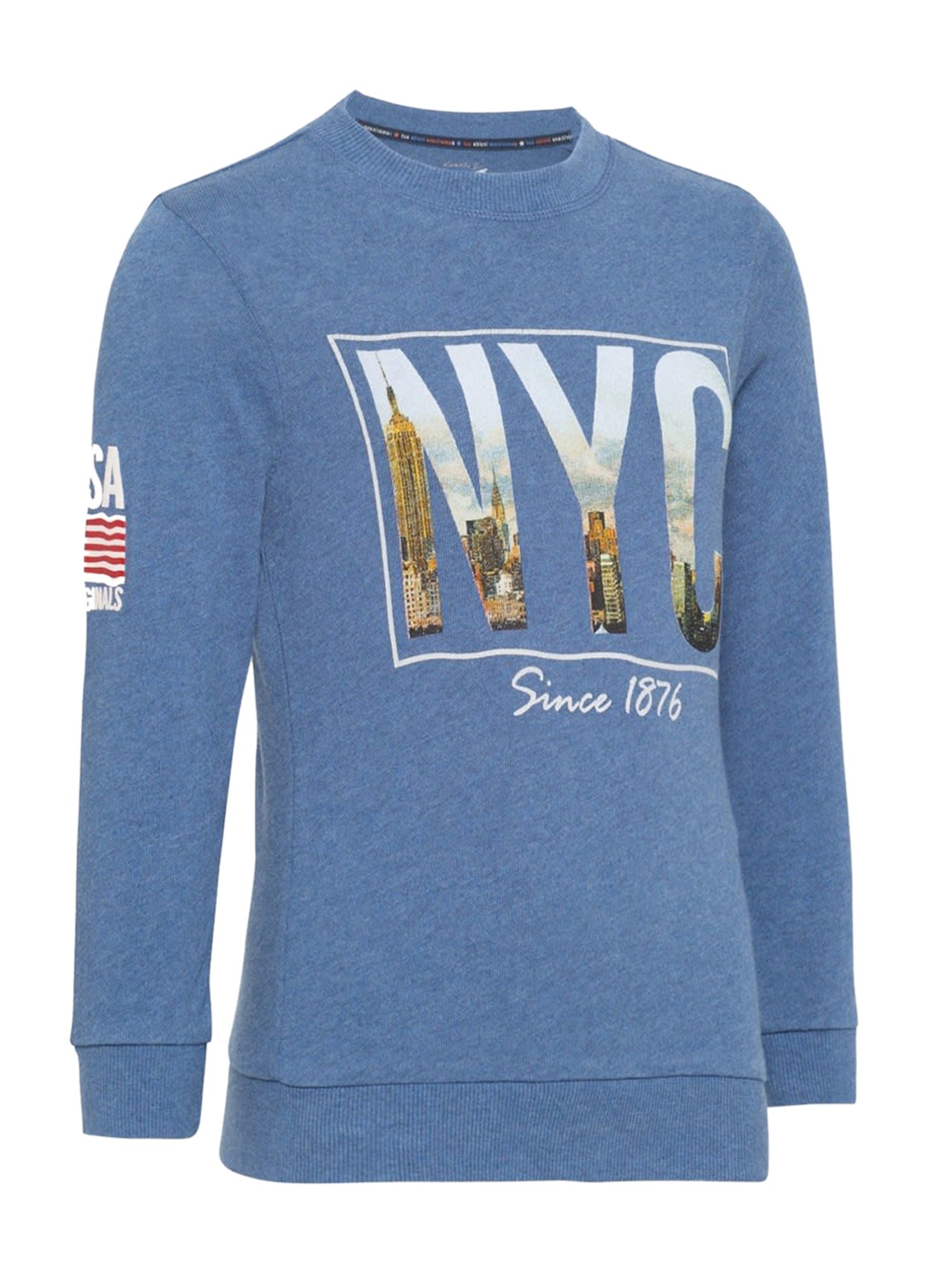 Jockey Kids Blue Printed UB58 Sweatshirt