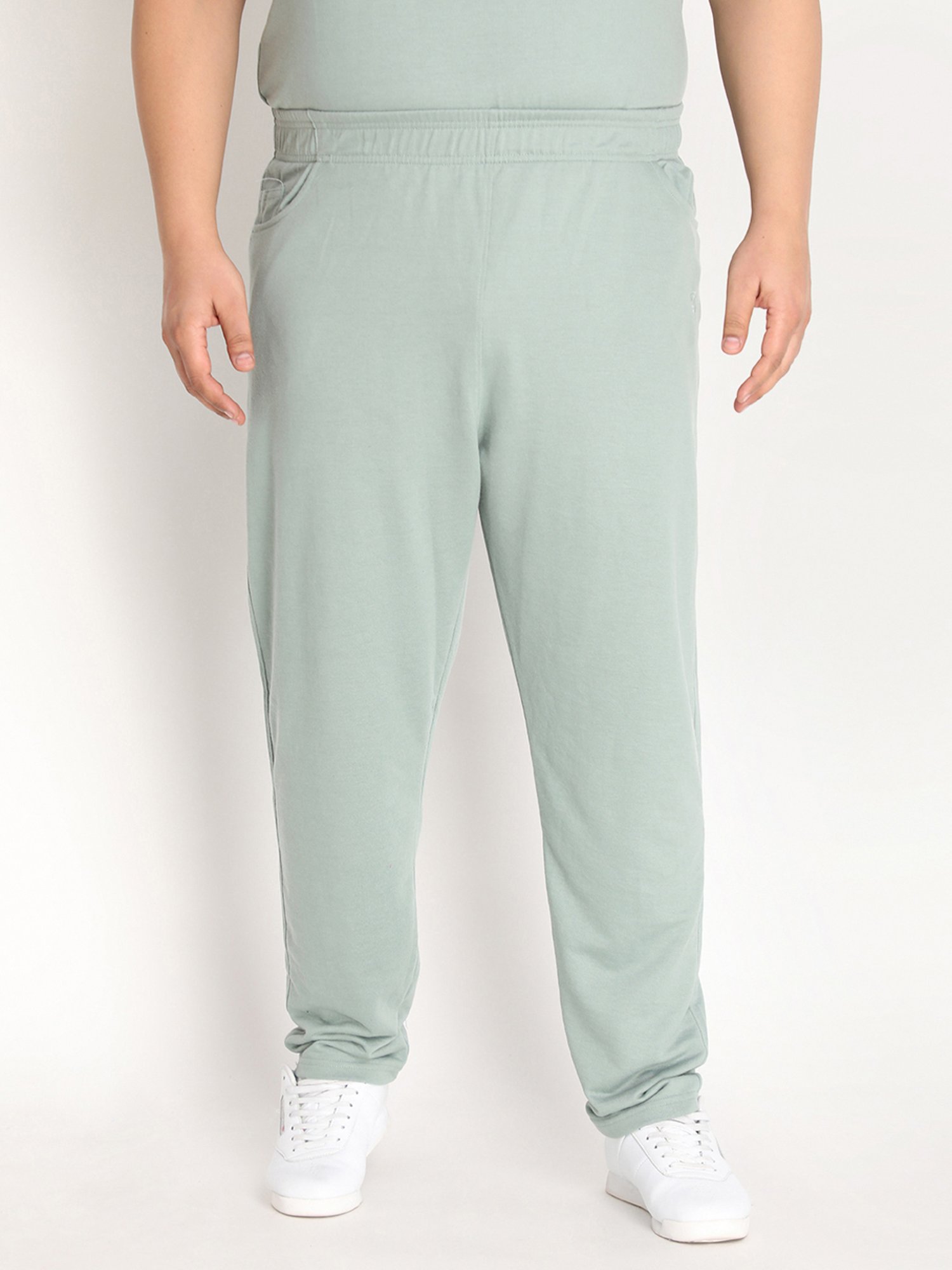 Chkokko Pastel Green Cotton Relaxed Fit Trackpants