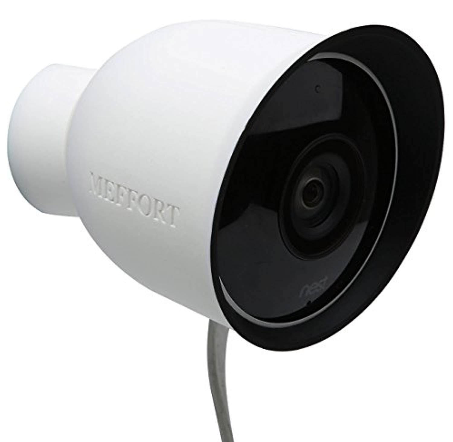 silicone skin case cover with dual layer sunshade design (clear night vision) for nest cam outdoor, offer sun glare uv weather