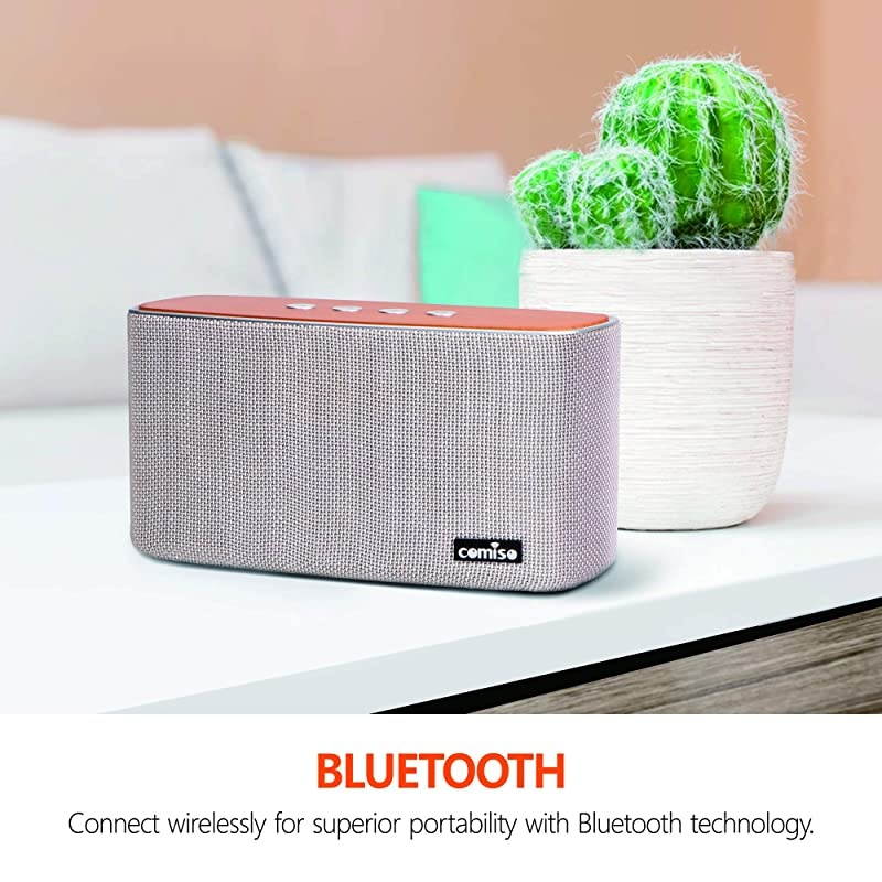 Bluetooth Speakers 30W Loud Wood Home Outdoor Wireless Speaker SubWoofer Tweeters for Super Bass Stereo Sound 100Ft Bluetooth V40 and 12H Playtime White