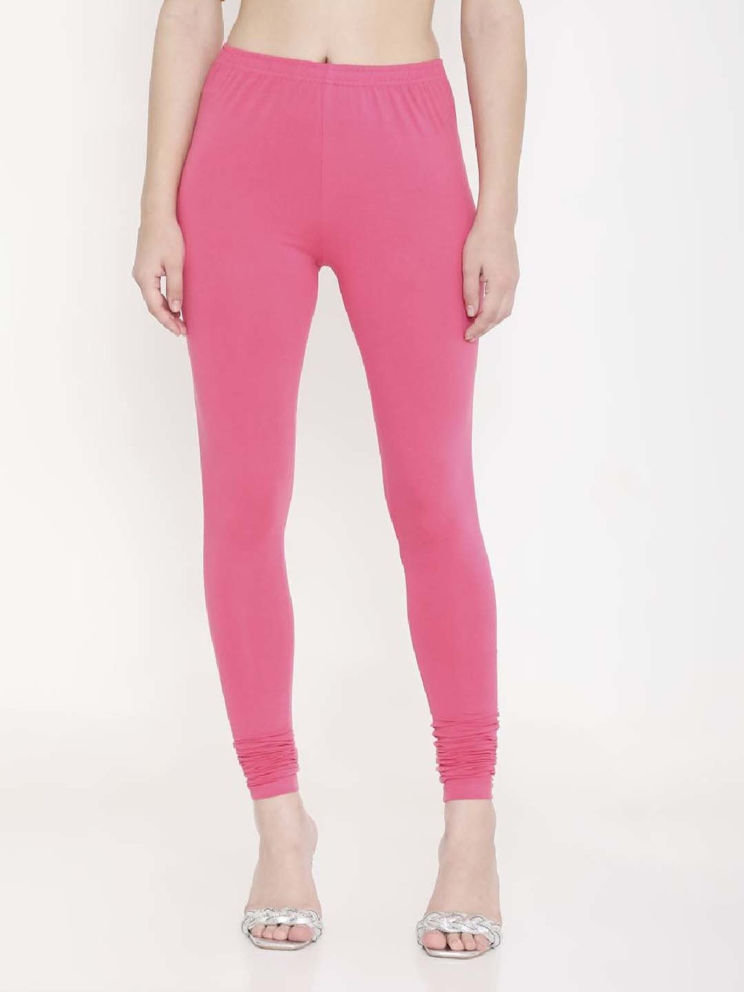 FEELINGS Pink Plain Churidar Leggings