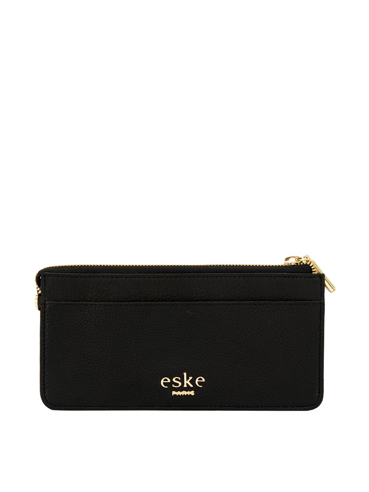 Eske Ebony Black Solid Envelope Wallet for Women