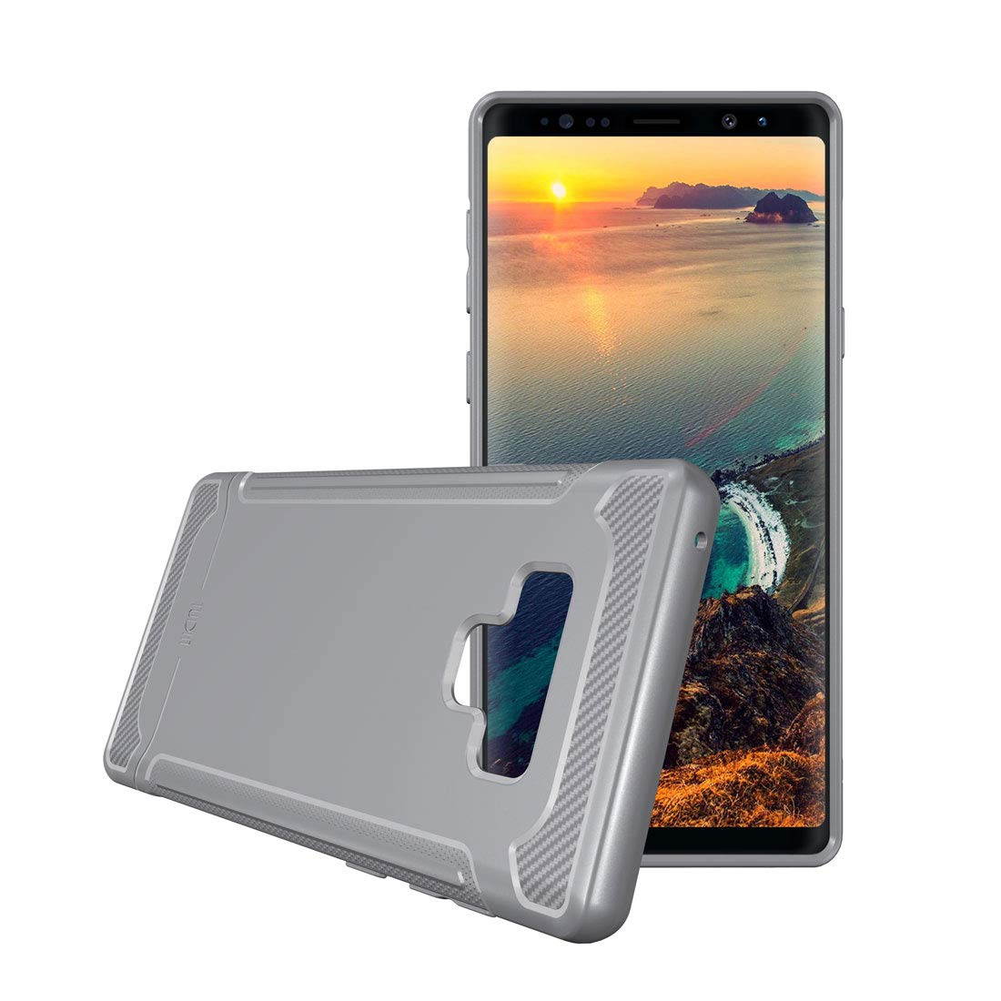 Galaxy Note 9 Case, TUDIA [Linn] Ultra Slim Lightweight Carbon Fiber Design TPU Bumper Protection Phone Cover for Samsung Galaxy Note 9 (Gray)