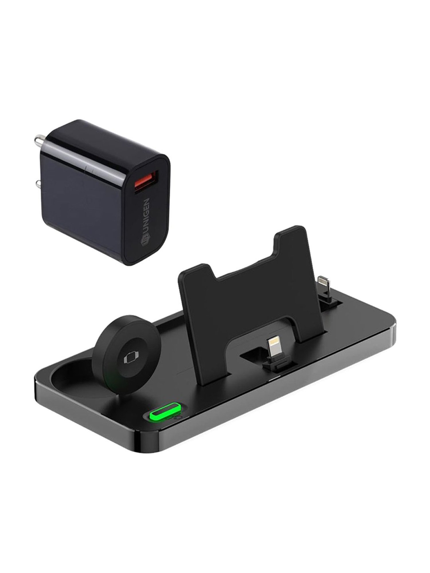 UNIGEN UNIDOCK 100 3 in 1 Foldable Charging Station with 18W QC Adapter (Black)