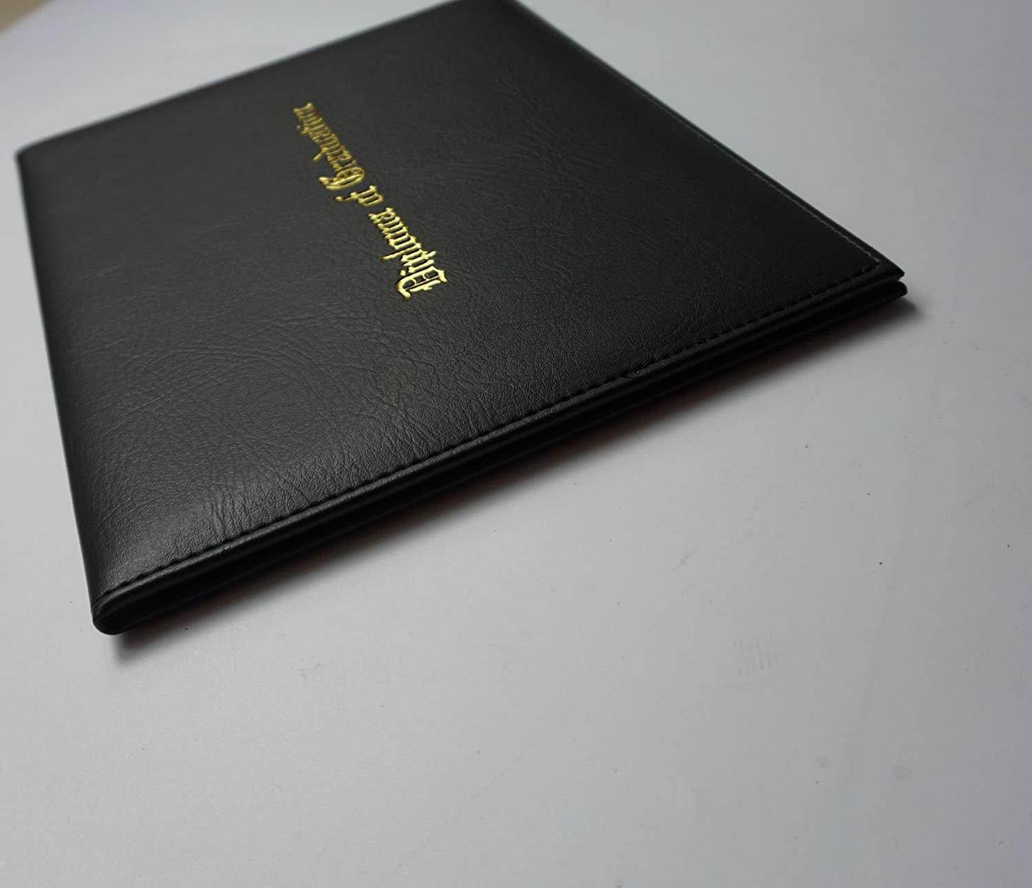 Certificate Cover Imprinted "Diploma Of Graduation" Faux-leather Diploma Holder 8.5" x 11" Grad Days(Black)
