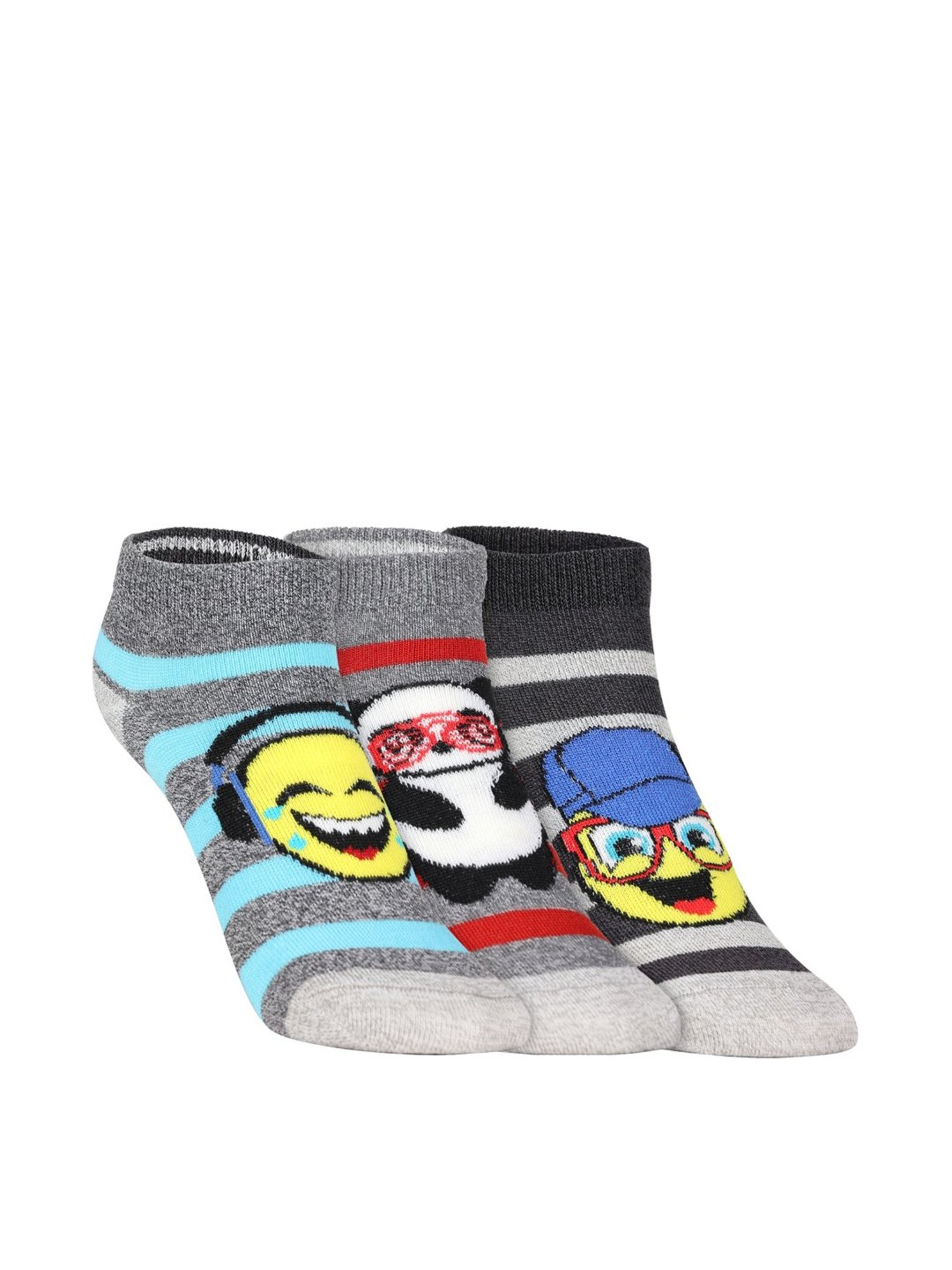 Skechers Low Cut Multicolor Striped Socks for Boys - Pack of 3