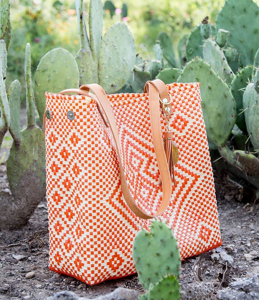 Barse Tote Bag with Genuine Stone and Tassel