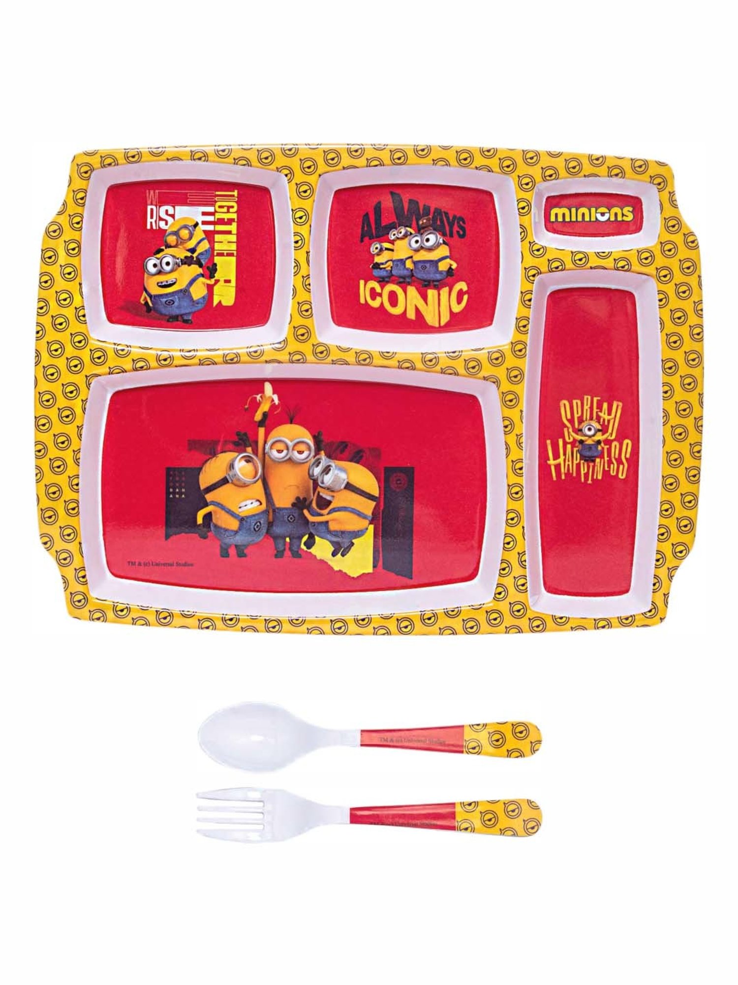 Servewell Multicolor Melamine Part Plate - Set of 3