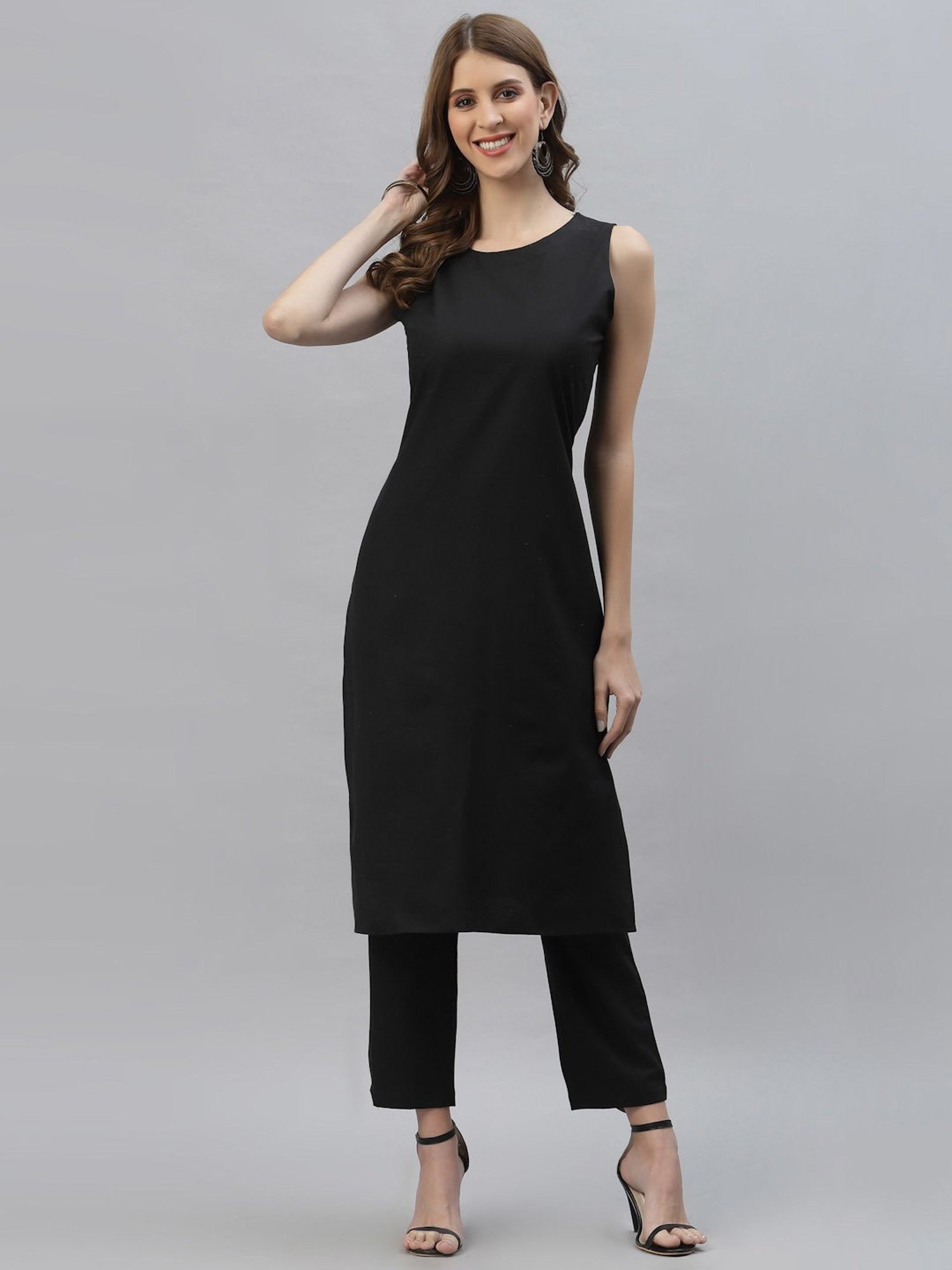 Stylum Black Kurta Pant Set With Dupatta