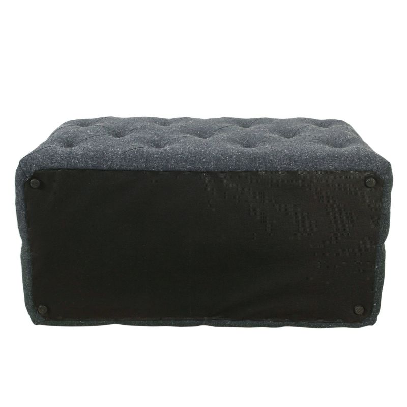 Pin Tufted Ottoman Dark Blue - HomePop