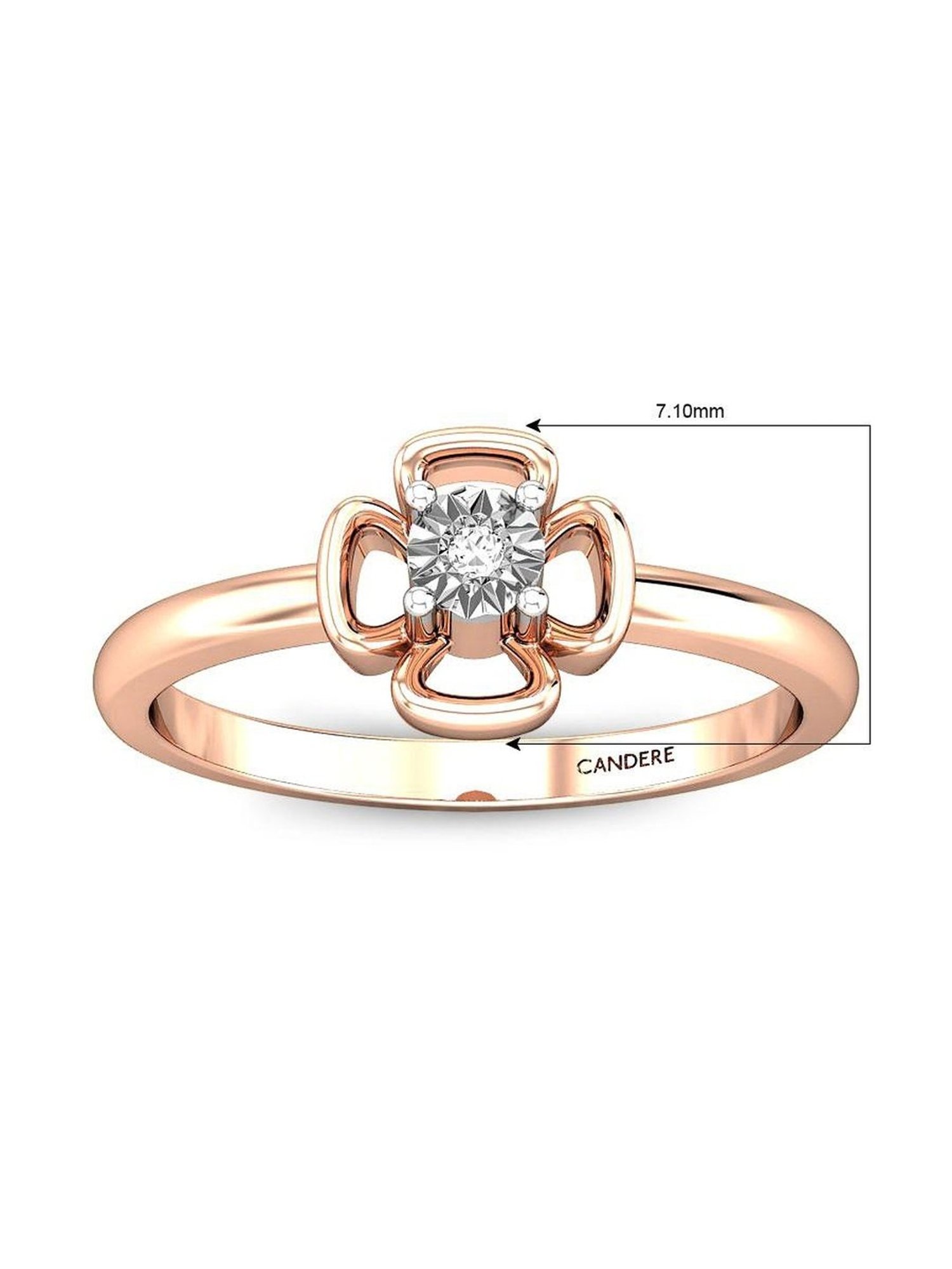 Candere by Kalyan Jewellers 18k Rose Gold & Diamond Ring for Women
