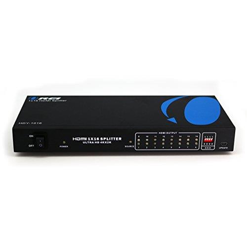orei 1x16 2.0 hdmi splitter 2 ports with full ultra hdcp 2.2, 4k at 60hz & 3d supports edid control - hdy-1016