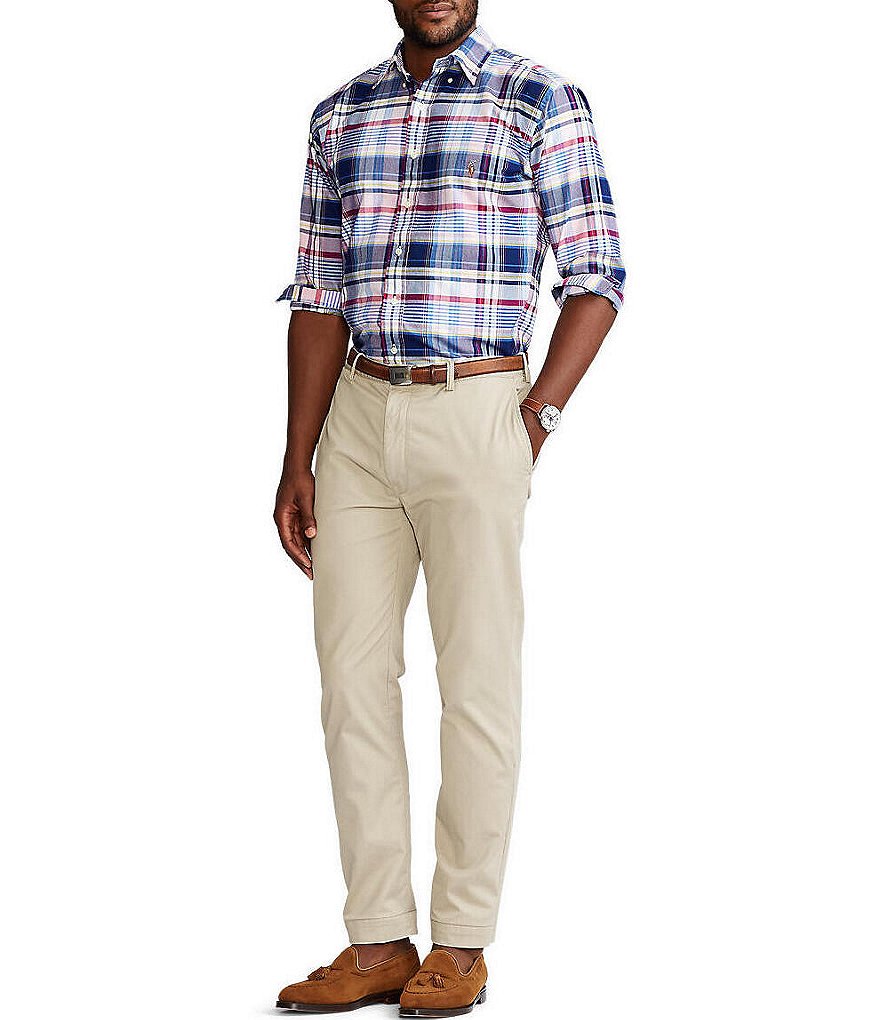 Polo Ralph Lauren Big & Tall Multi-Color Plaid Oxford Long-Sleeve Woven Shirt