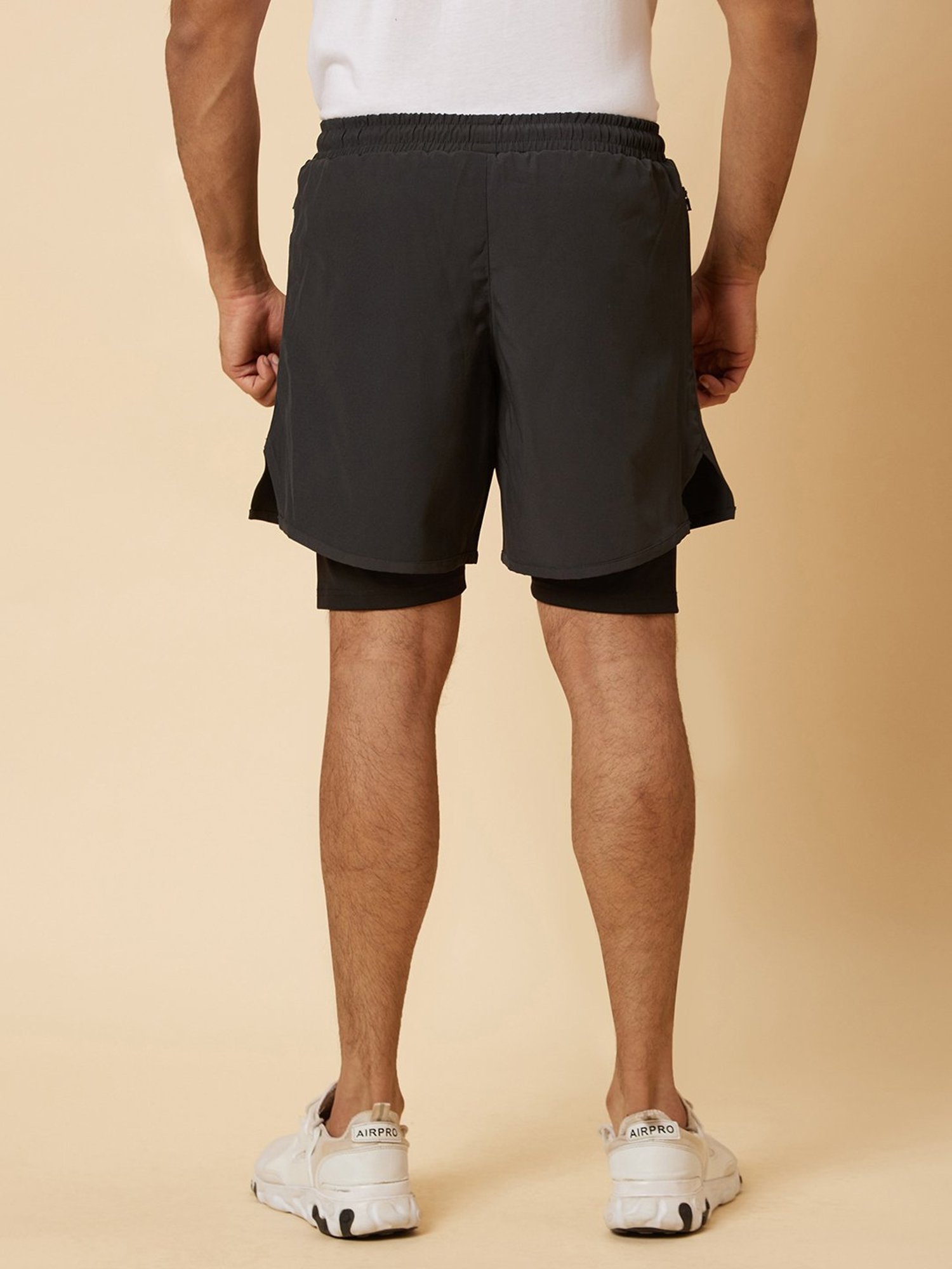 Globus Dark Grey Regular Fit Cotton Sports Shorts With Inner