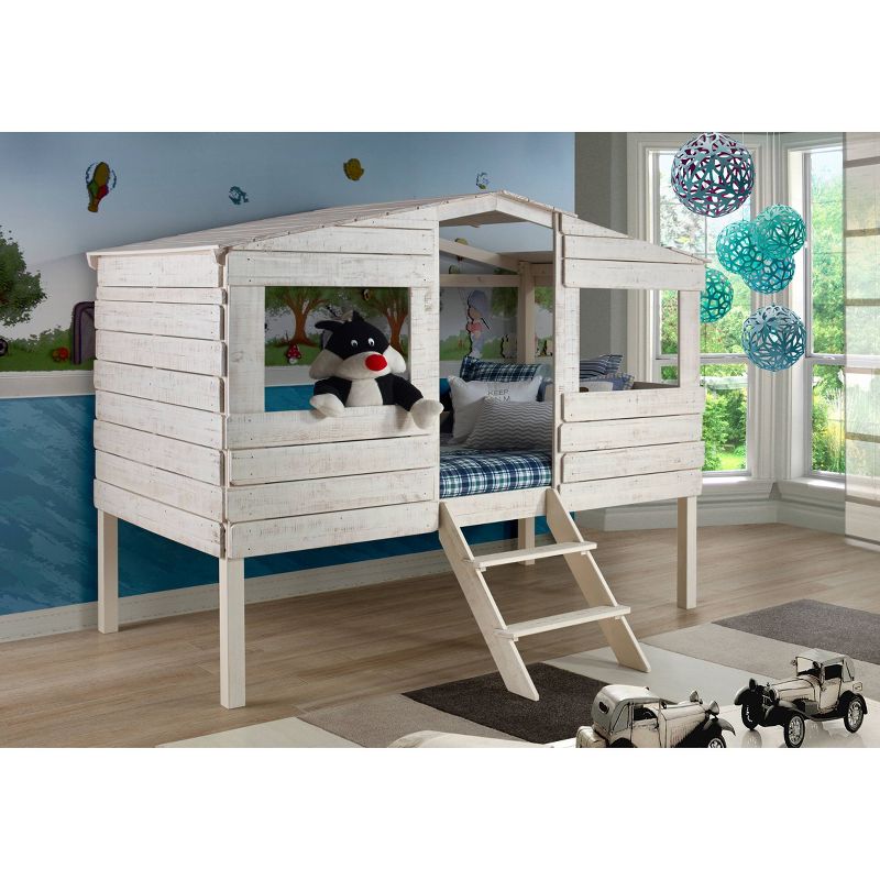 Twin Tree House Loft Rustic Sand - Donco Kids