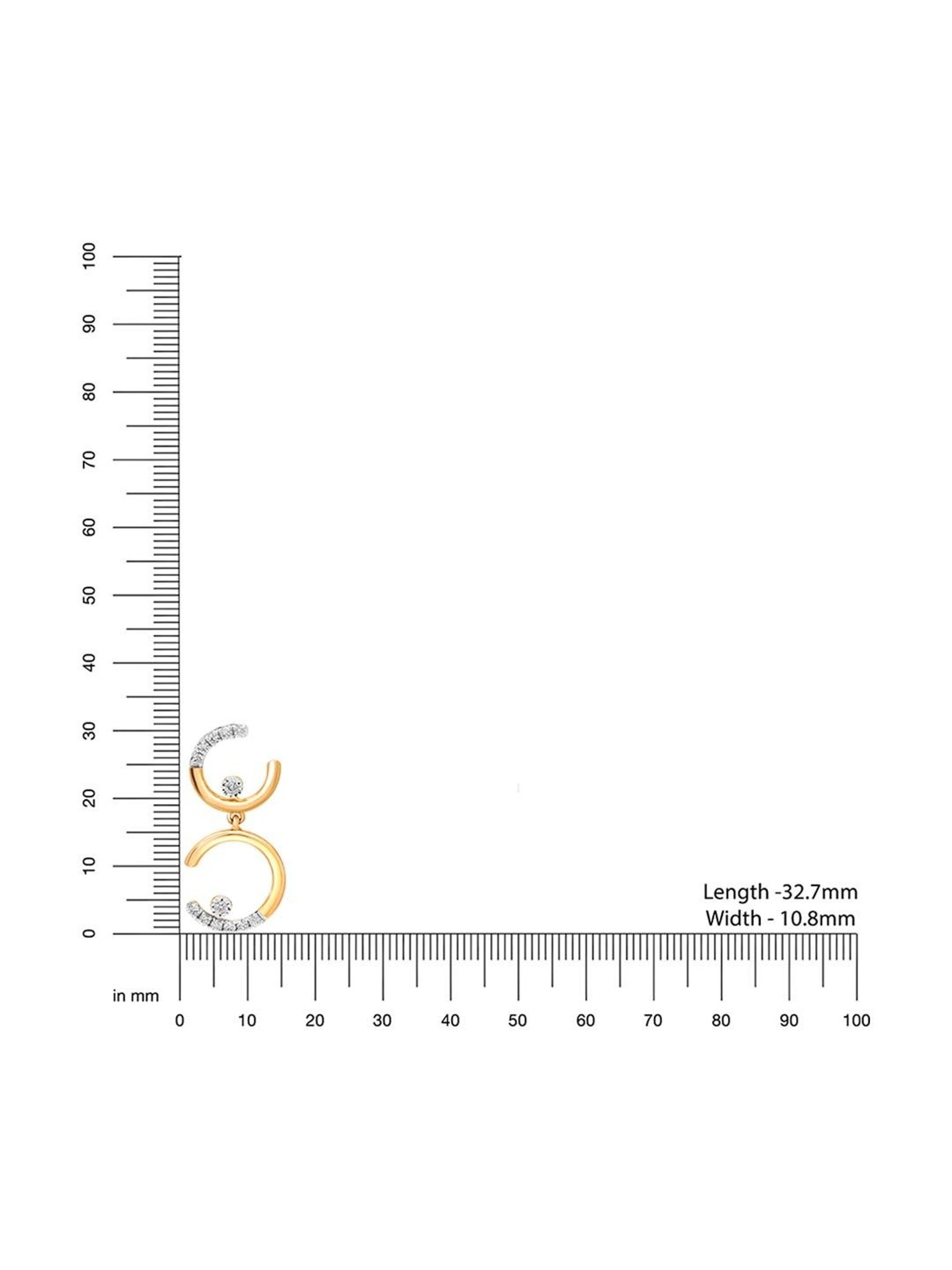 Mia by Tanishq Nature's Finest 14k Gold Sparkling Curves Diamond Drop Earrrings for Women