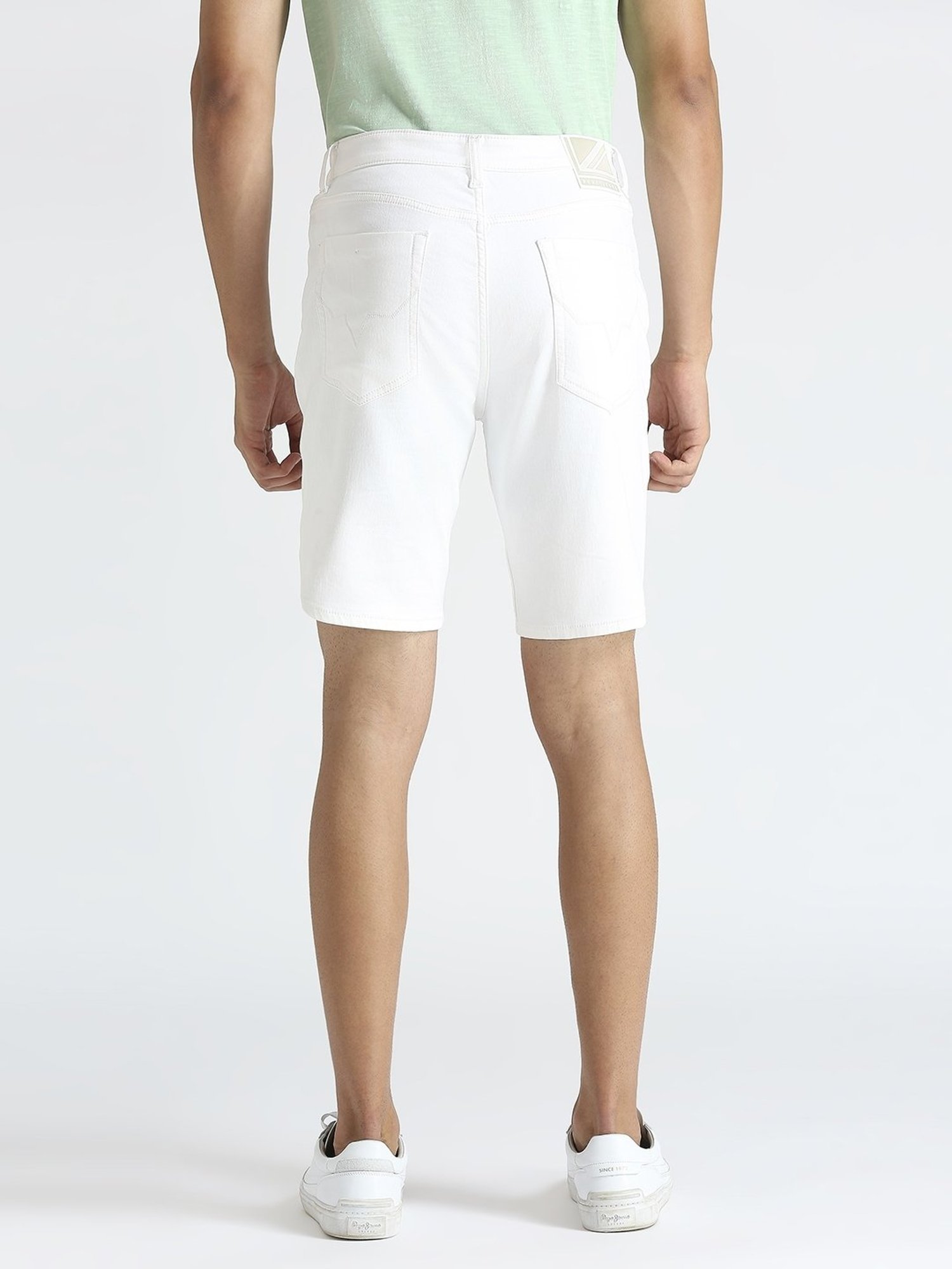 Pepe Jeans White Regular Fit Denim Shorts