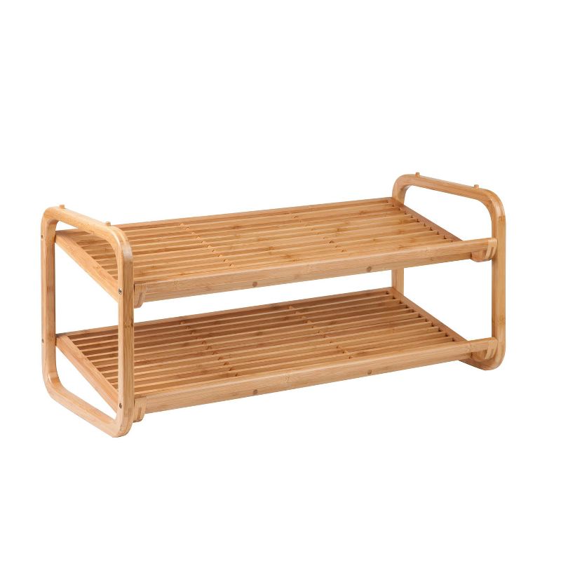 Honey-Can-Do 2 Tier Stackable Bamboo Shoe Shelf