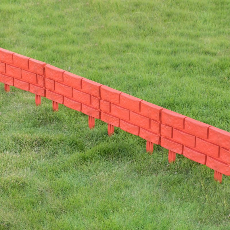 Gardenised Outdoor Brick Stone Gate Lawn Edging Pack of 8, Red