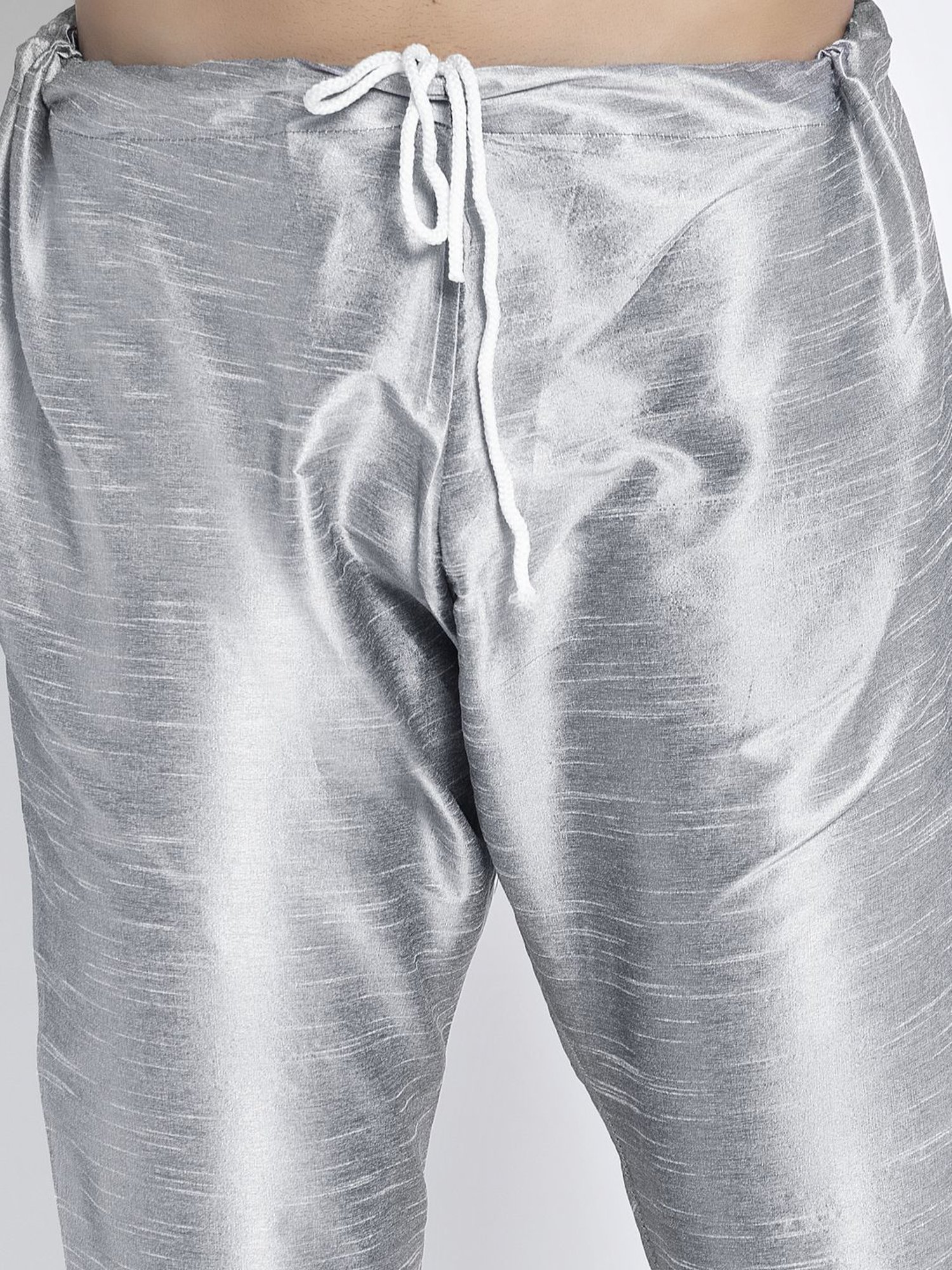 Benstoke Grey & Black Regular Fit Self Pattern Kurta Set With Jacket