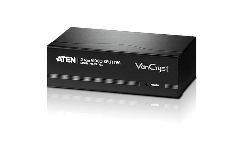 Aten VS132A Video Splitter-TAA Compliant - 1 x HD-15 Video In, 2 x HD-15 Video Out - 2048 x 1536 @ 60Hz - VGA, XGA, SVGA, UXGA, QXGA