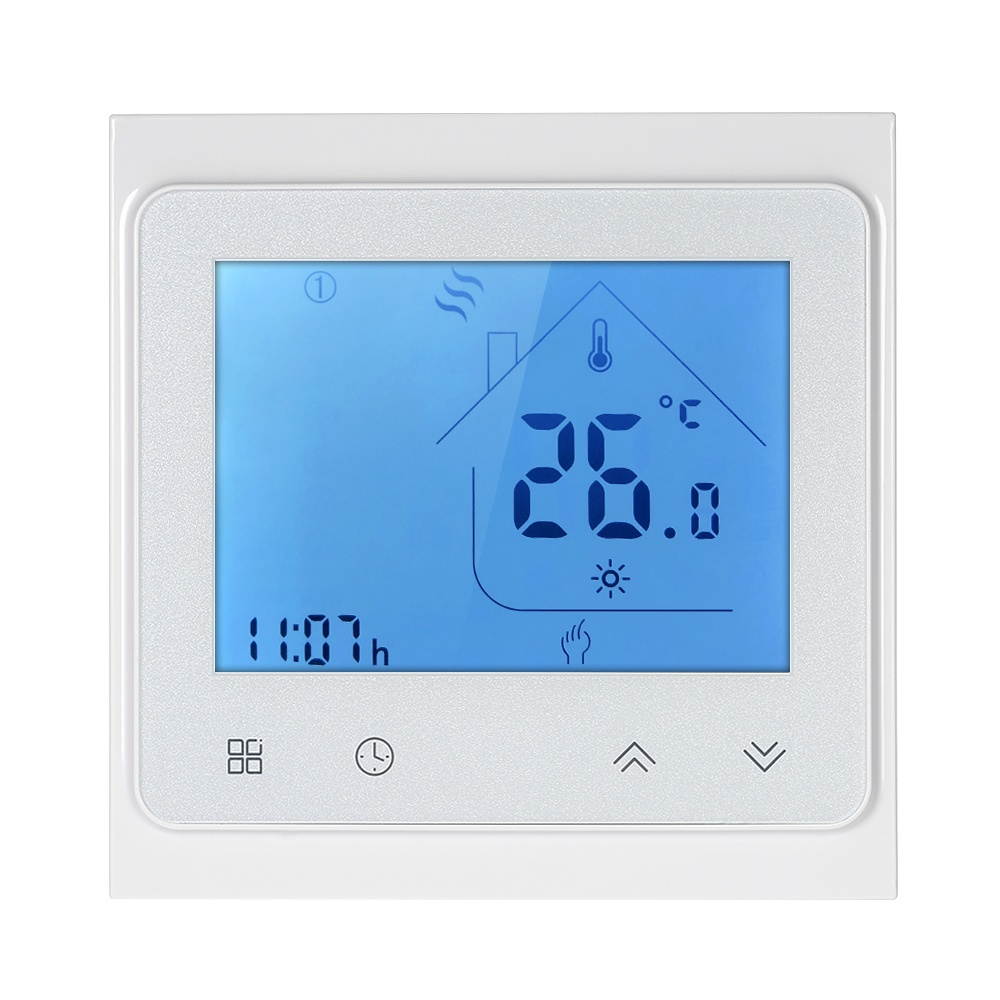 5A Water Heating Thermostat with Touchscreen LCD Display Weekly Programmable Energy Saving Temperature Controller