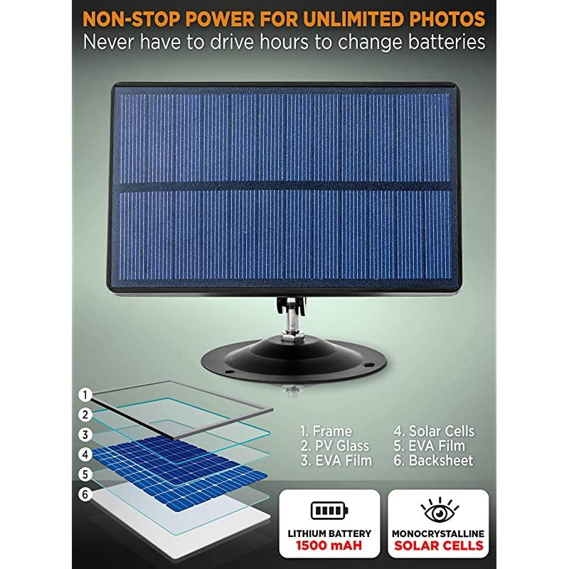 Trail Camera Solar Panel Kit Waterproof Solar Charger with a 1500 mAH Rechargeable Lithium Battery Outdoor Power System for All Hunting Cameras by  Save Money amp Time