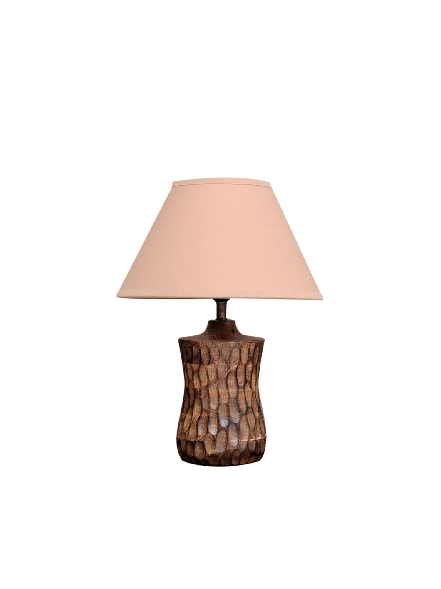 Kapoor Lamp Shades Brown & Pink Wood Emmett Carved Table Lamp