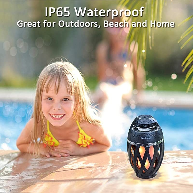 Flame Speakers Flickering Flame Atmosphere Light with Bluetooth 42 Wireless Portable HD Audio Waterproof Speaker Bass Speaker Dimmable Warm Light for iPhoneiPadAndroid