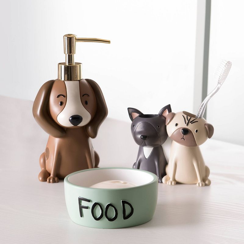 3pc Puppy Love Bath Set with Soap Dish - Allure Home Creations