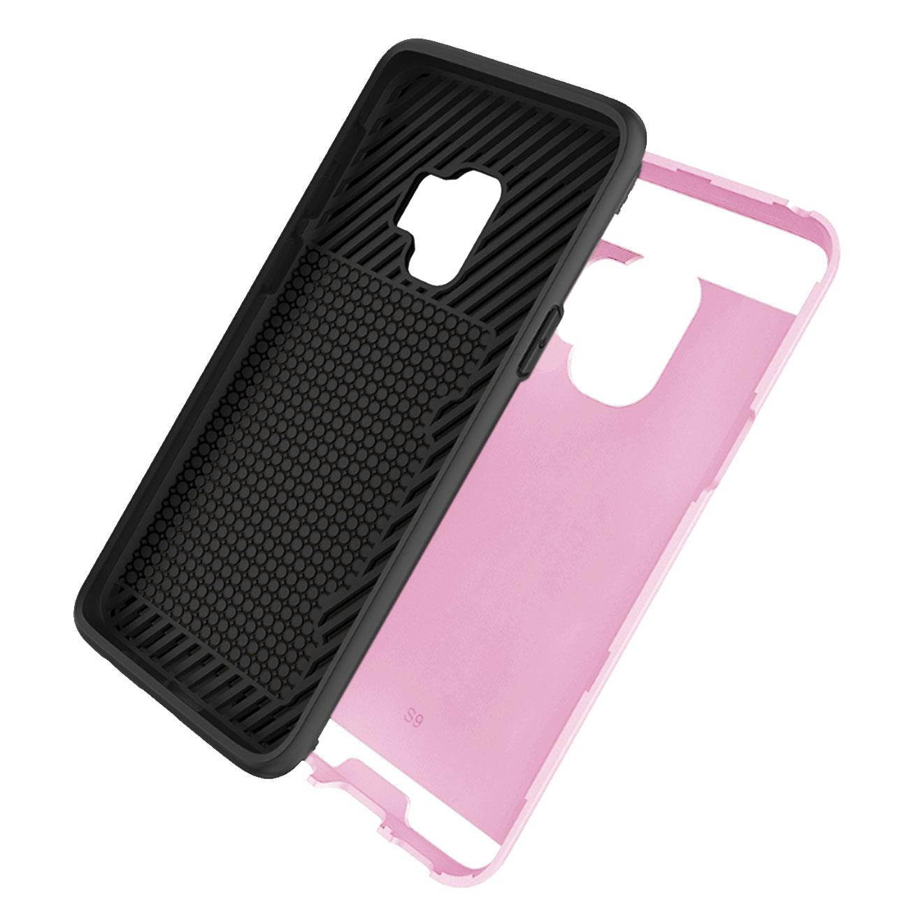 Reiko Samsung Galaxy S9 Hybrid Case With Card Holder In Pink
