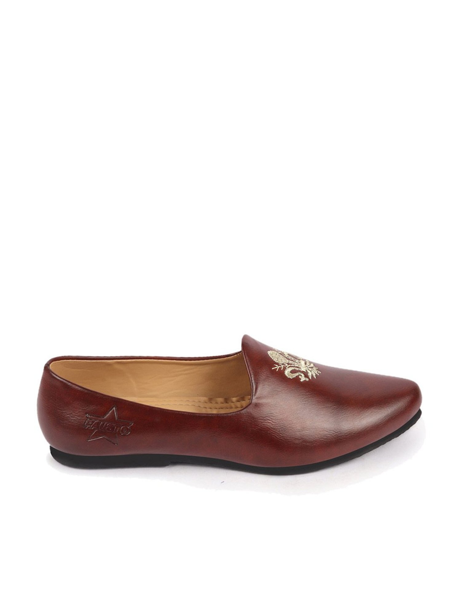 Fausto Men's Cherry Ethnic Juttis
