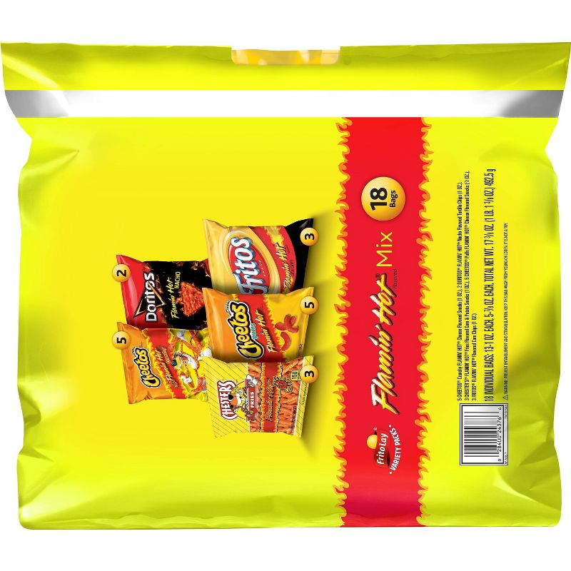 Frito-Lay Flamin' Hot Mix, Variety Snack Pack - 18ct