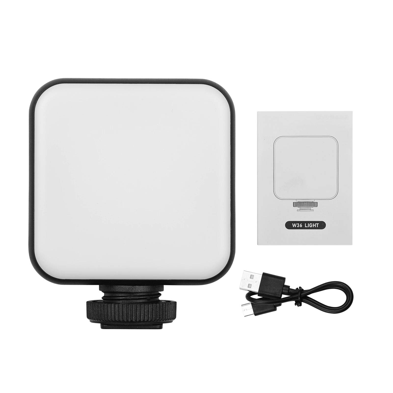 Mini Video  Light 5600K Dimmable 4W Type-C Built-In Rechargeable Battery with 3 Cold Shoe Mounts Photography Lighting Lamp