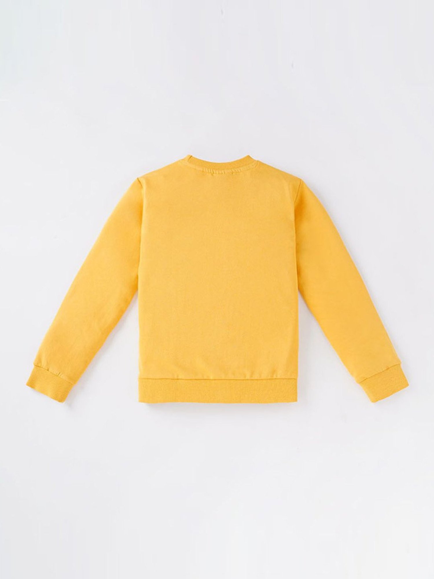 Ed-a-Mamma Kids Yellow Cotton Printed Full Sleeves Sweatshirt