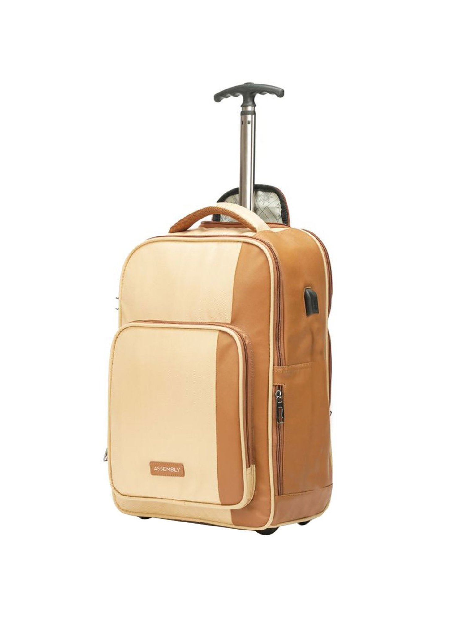 Assembly 30 Ltrs Beige Large Laptop Backpack Trolley Bag