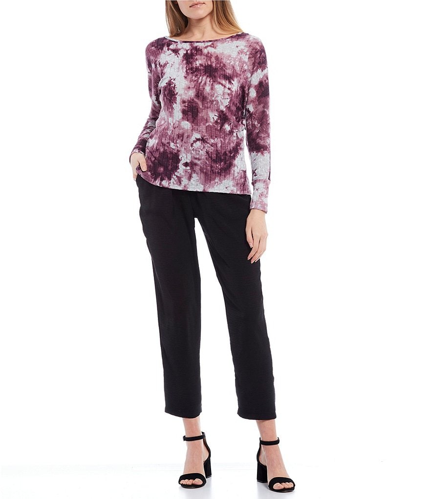 I.N. San Francisco Dolman Sleeve Tie-Dye Twist Back Top
