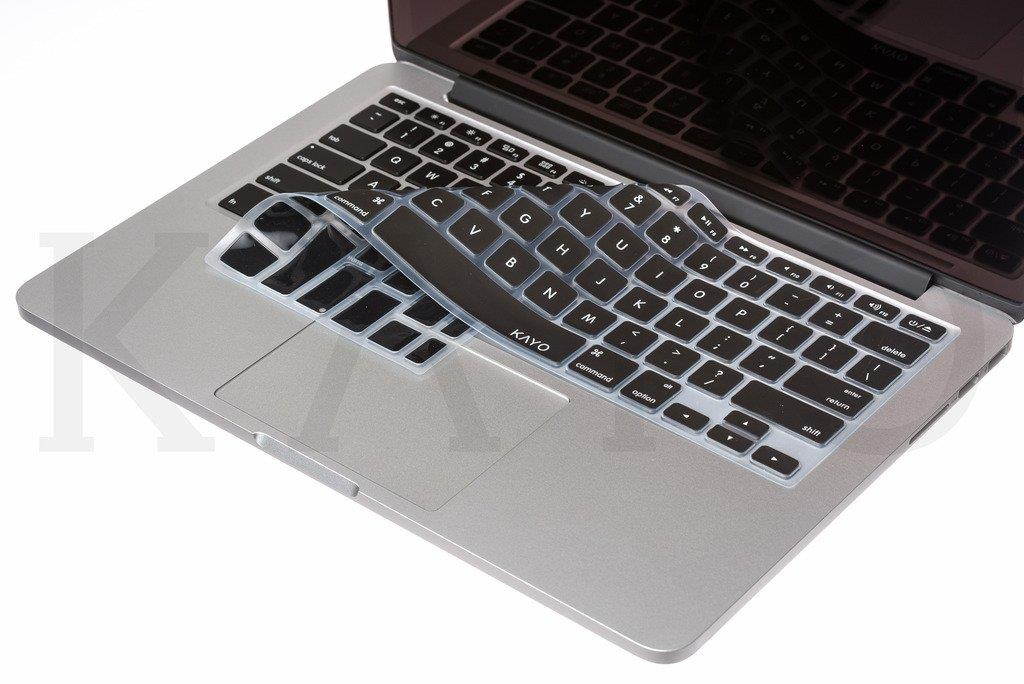 KAYO Ultra Thin Durable Keyboard Cover Silicone Skin for Macbook 13  Unibody, Macbook Pro 13" 15" 17" (with or without Retina Display, 2015 or Older Version),Macbook Air 13 Inch, iMac- (BLACK)