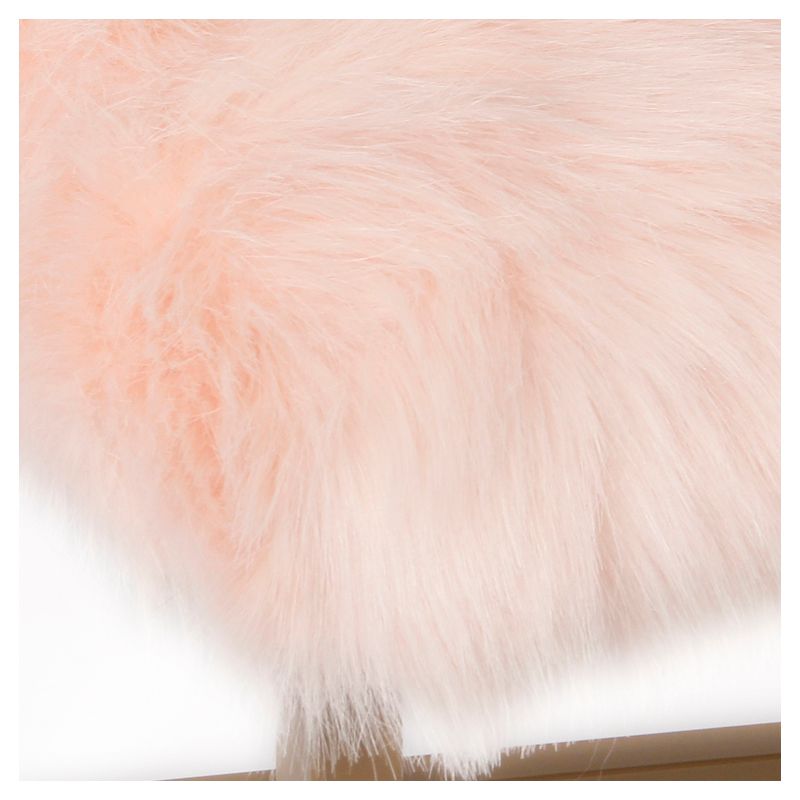 Faux Fur Rectangle Bench - Pink - HomePop
