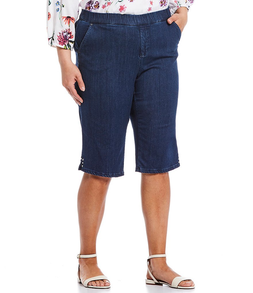 Intro Plus Size Rose Tummy Panel Pull-On Skimmer