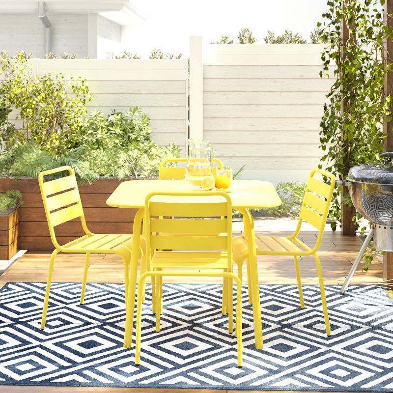 June 4pk Outdoor Stacking Chairs - Yellow - Novogratz
