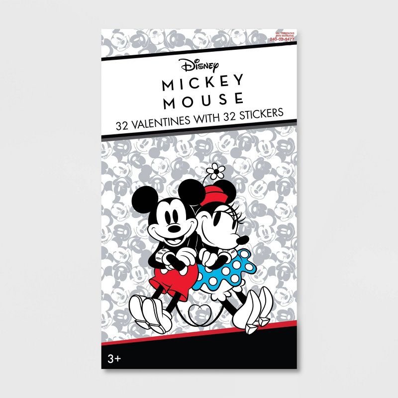 Mickey Mouse 32ct Valentines with Stickers