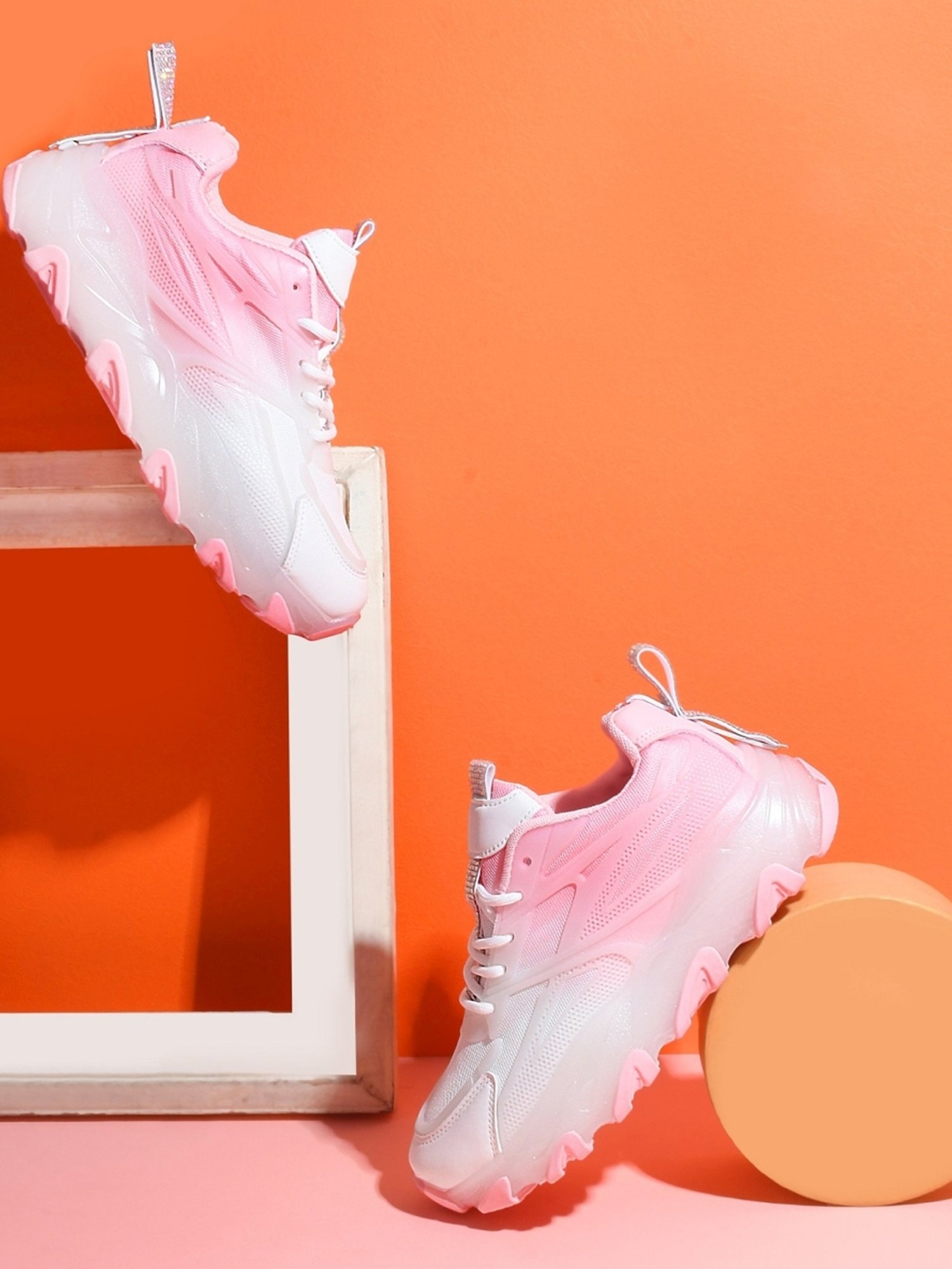 The White Pole Women's Pink Casual Sneakers