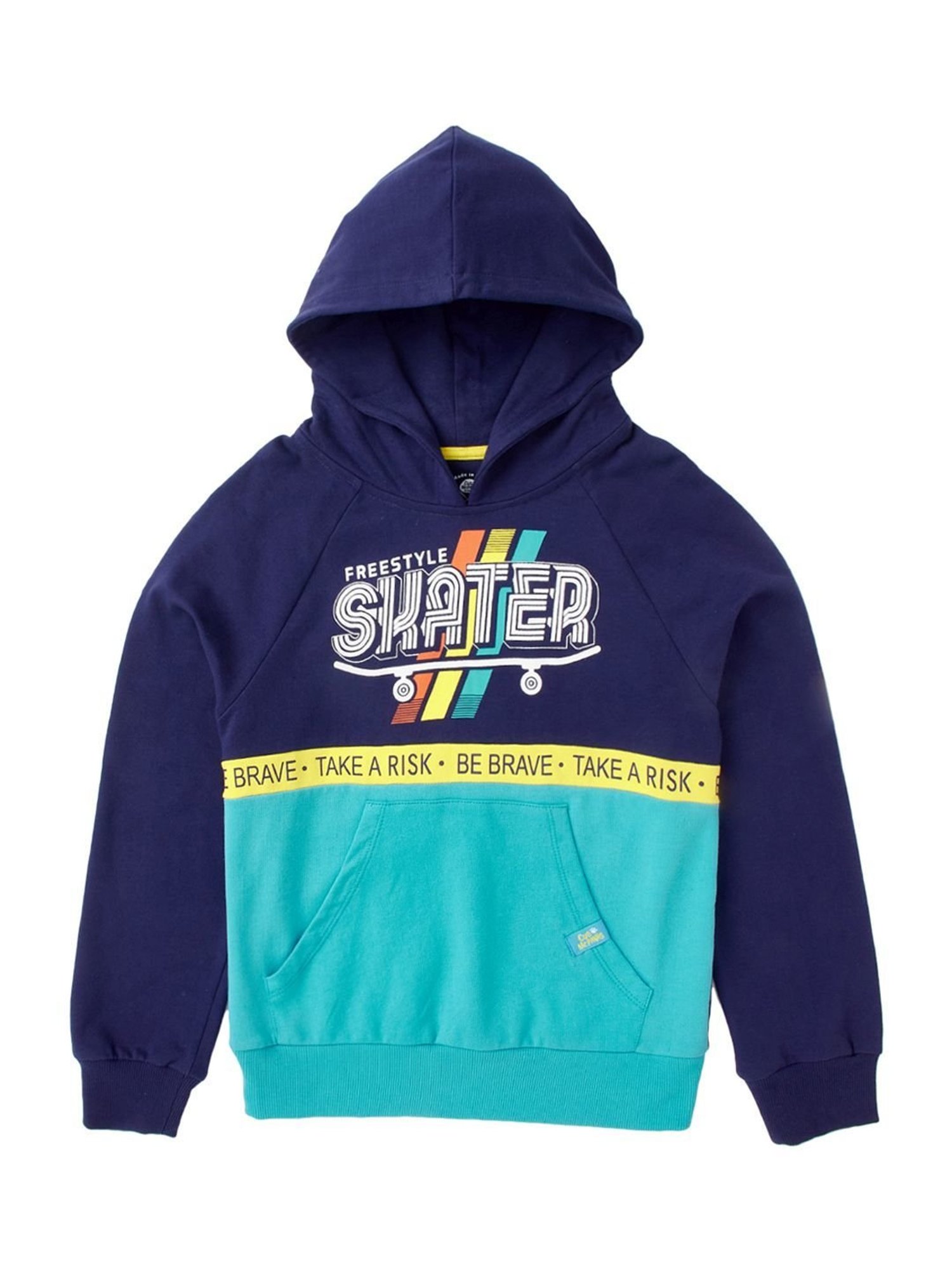 Cub McPaws Kids Blue Cotton Printed Full Sleeves Sweatshirt