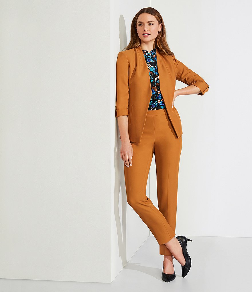 Calvin Klein Stretch Woven Slim Straight Leg Pull-On Pants