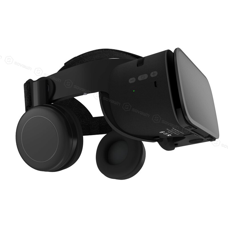 Bluetooth Wireless VR Virtual Reality 3D Glasses Goggles Headset with Remote for Smartphones Google 3d Box - white